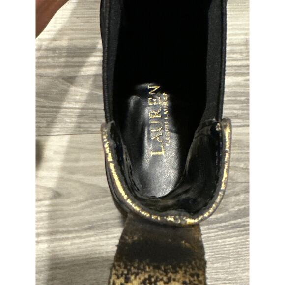 Lauren Ralph Lauren Corinne Leather Chelsea Boots Pull On Black Bronze Size 6B - Picture 10 of 16